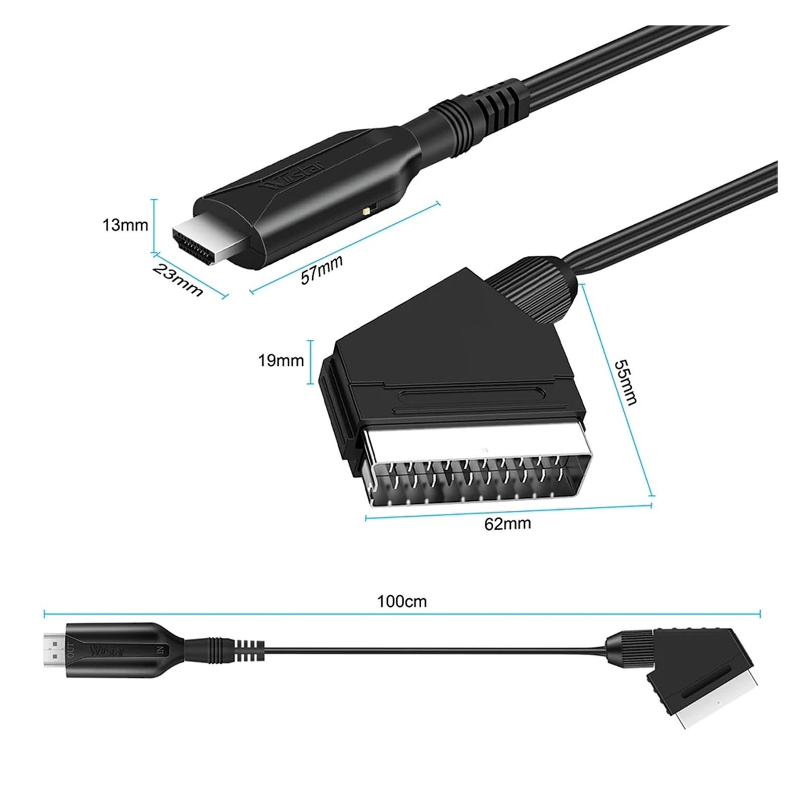 SCART to HDMI Converter Cable  - Scart To Hdmi recension och pris